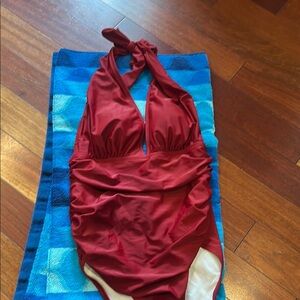Red One Piece Swimsuit
